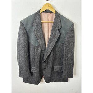 Dallas Paragon Men 48S Short  Gray  Western Blazer Sports Coat Cowboy